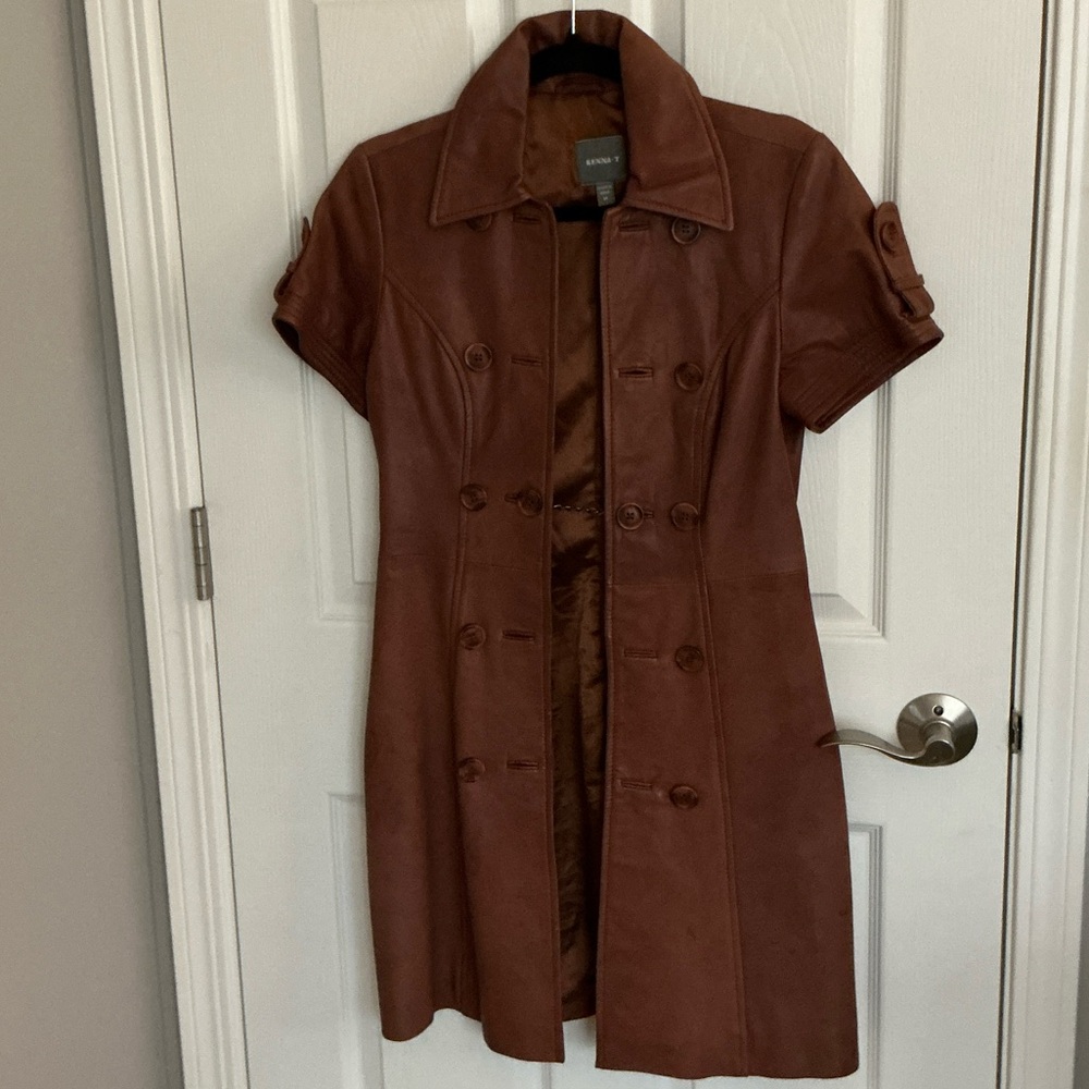 Stylish Brown 100% Leather Military Inspired Jacket